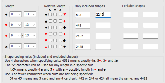 Shape example on pattern screen